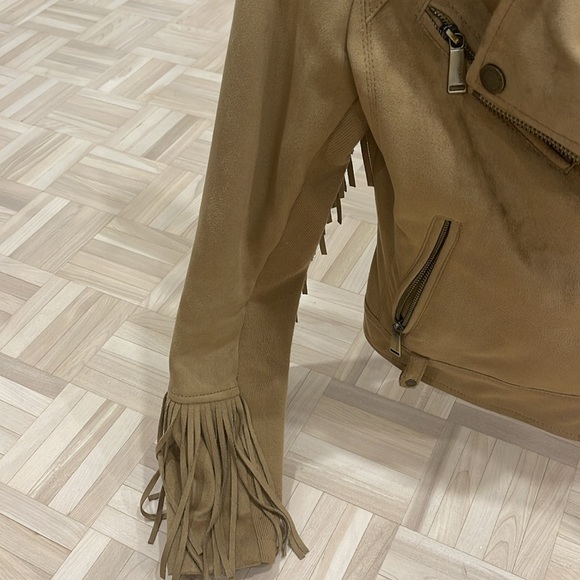 BCBGeneration faux suede fringed biker style jacket - Picture 3 of 9